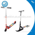 Adjustable snow scooter attachment with 2 wheels